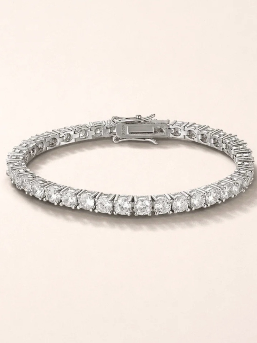 Prism tennis bracelet. 925 sterling silver,18kt filled, high quality moissanite